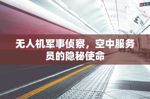 无人机军事侦察，空中服务员的隐秘使命