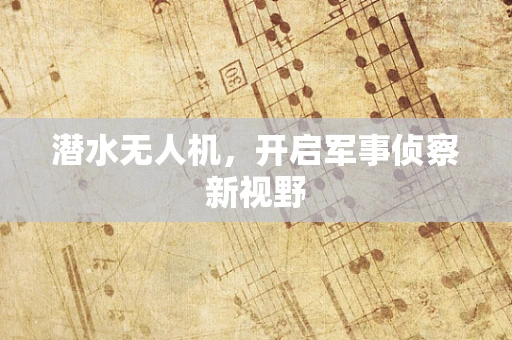 潜水无人机，开启军事侦察新视野