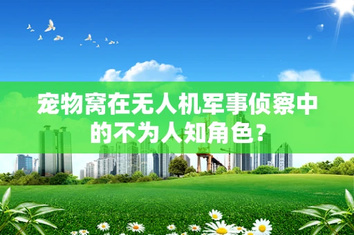 宠物窝在无人机军事侦察中的不为人知角色？