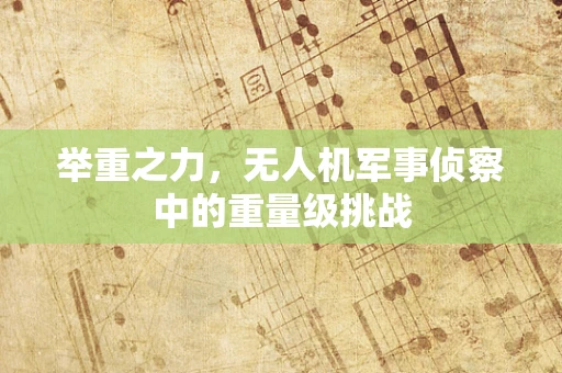 举重之力，无人机军事侦察中的重量级挑战