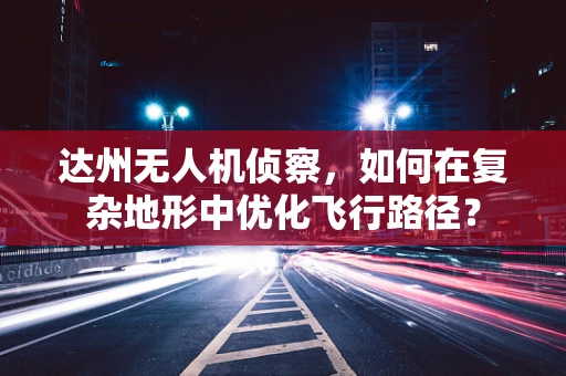 达州无人机侦察，如何在复杂地形中优化飞行路径？