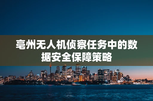 亳州无人机侦察任务中的数据安全保障策略