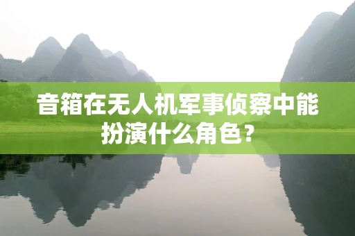 音箱在无人机军事侦察中能扮演什么角色？