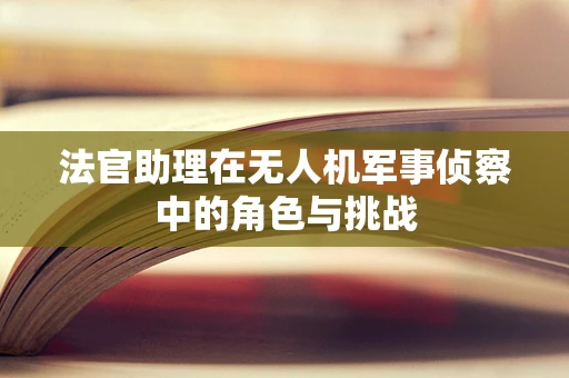 法官助理在无人机军事侦察中的角色与挑战
