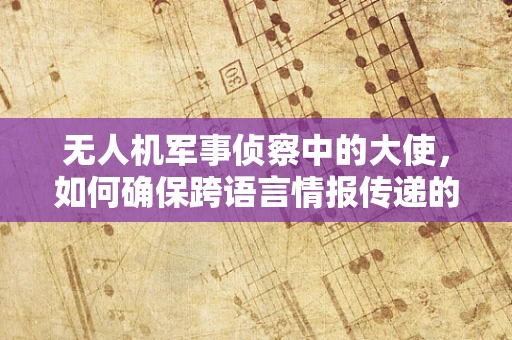 无人机军事侦察中的大使，如何确保跨语言情报传递的准确性与效率？