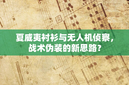 夏威夷衬衫与无人机侦察，战术伪装的新思路？