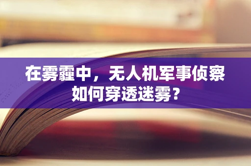 在雾霾中，无人机军事侦察如何穿透迷雾？