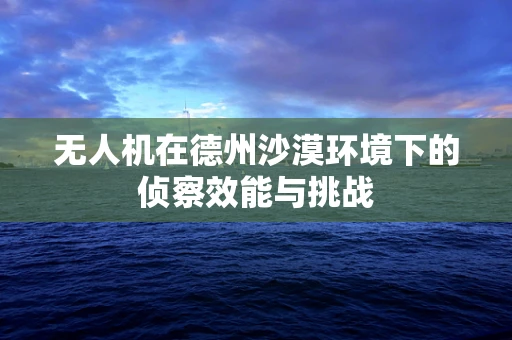 无人机在德州沙漠环境下的侦察效能与挑战