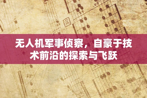 无人机军事侦察，自豪于技术前沿的探索与飞跃