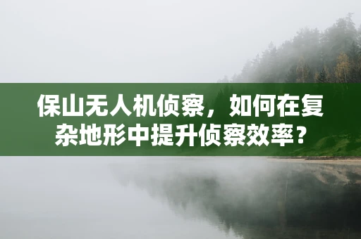 保山无人机侦察，如何在复杂地形中提升侦察效率？
