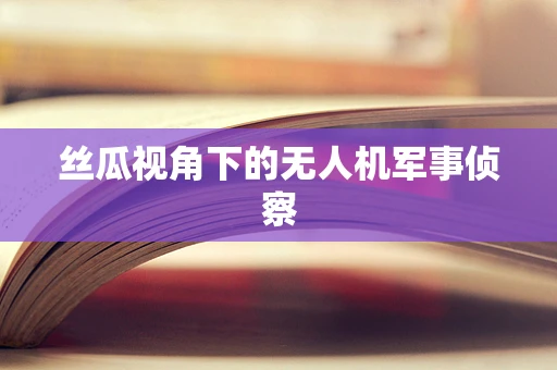 丝瓜视角下的无人机军事侦察