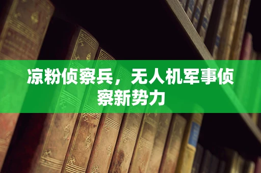 凉粉侦察兵，无人机军事侦察新势力