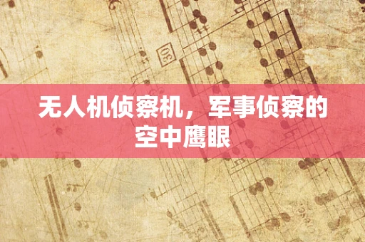 无人机侦察机，军事侦察的空中鹰眼