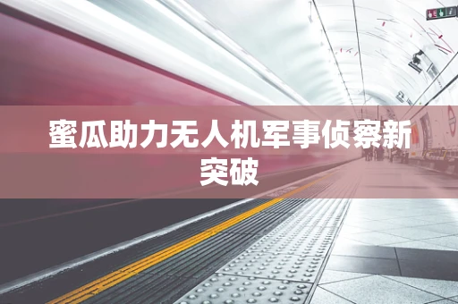 蜜瓜助力无人机军事侦察新突破