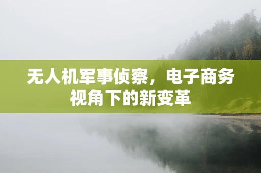 无人机军事侦察，电子商务视角下的新变革