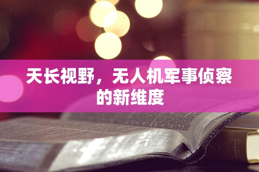天长视野，无人机军事侦察的新维度