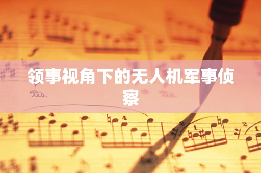 领事视角下的无人机军事侦察