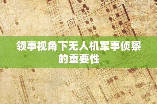 领事视角下无人机军事侦察的重要性