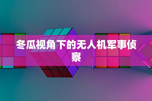 冬瓜视角下的无人机军事侦察