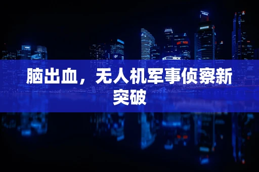 脑出血，无人机军事侦察新突破
