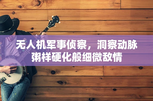 无人机军事侦察，洞察动脉粥样硬化般细微敌情