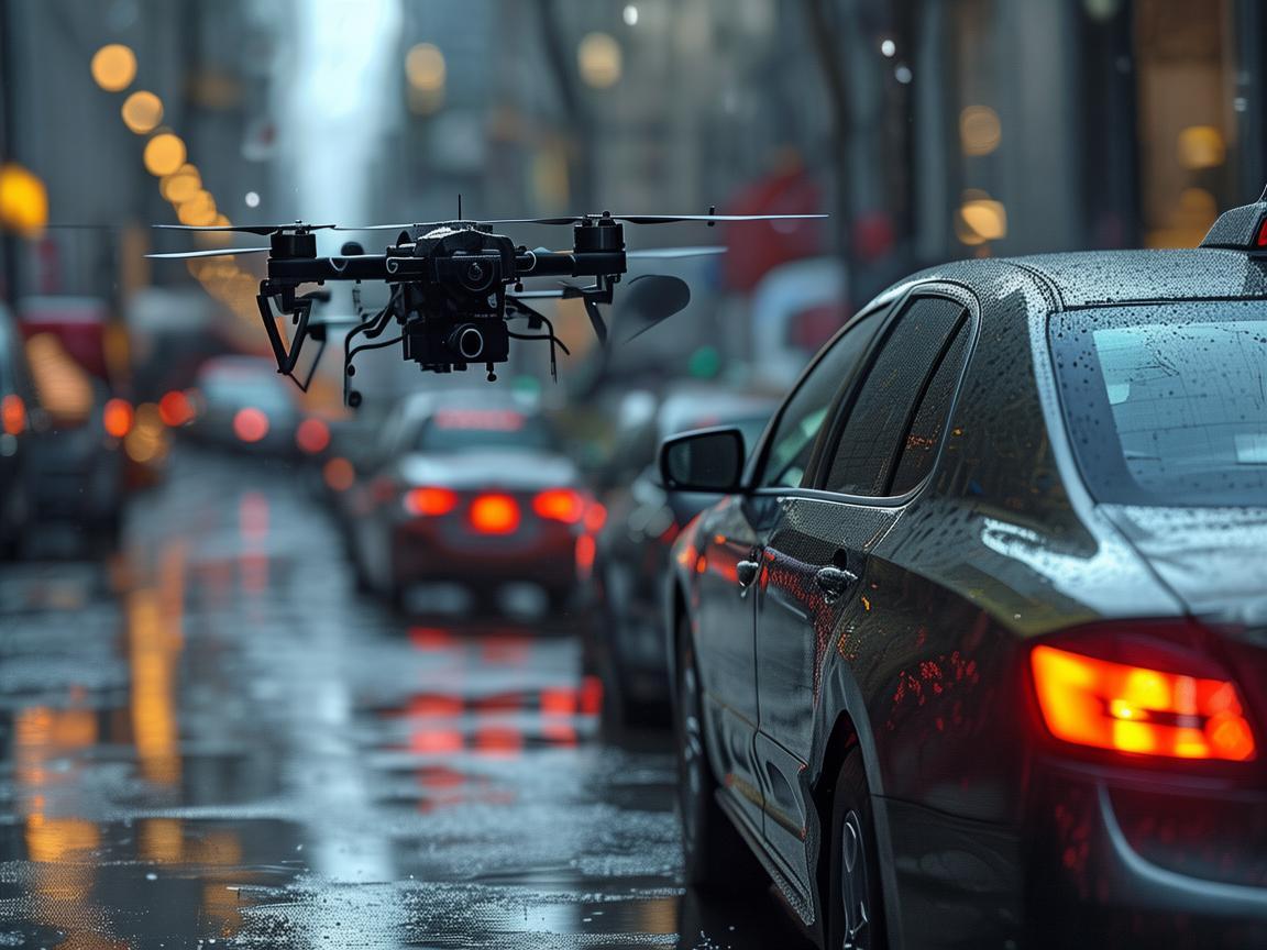 无人机军事侦察，聚焦出租车停靠点